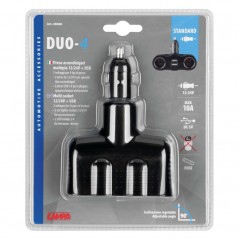LAMPA Toma mechero doble + 2 puertos DUO-4 STANDARD USB 12/24V LAM39069