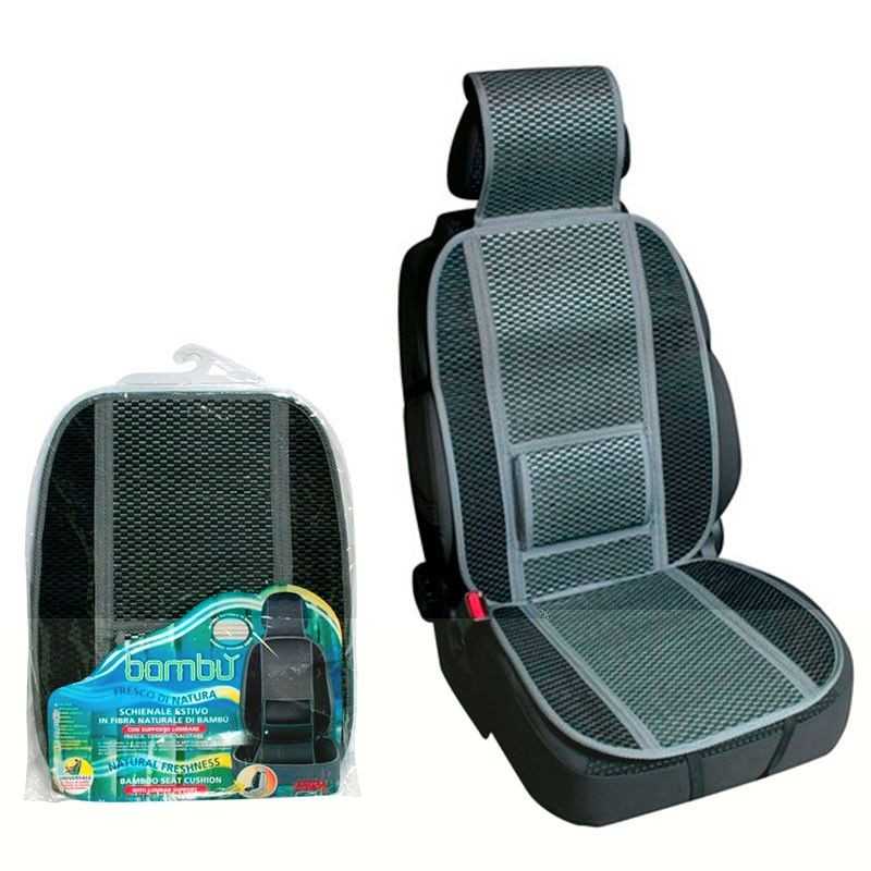 LAMPA Respaldo cubre asiento en fibra de bambu natural con refuerzo lumbar LAM54354