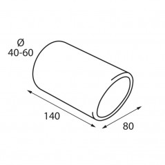 LAMPA Stainless steel tailpipe TS-16L Ø40-60 MM LAM60025