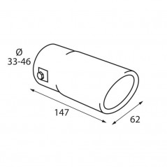 LAMPA Stainless steel tailpipe TS 28 Ø33-46 CM LAM60082