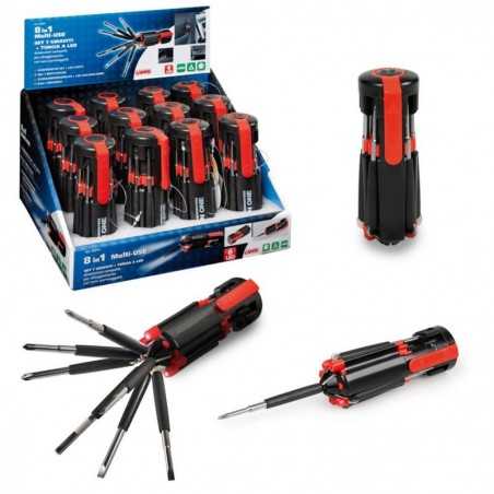 LAMPA Set 7 screwdrivers + flashlight LED LAM65974