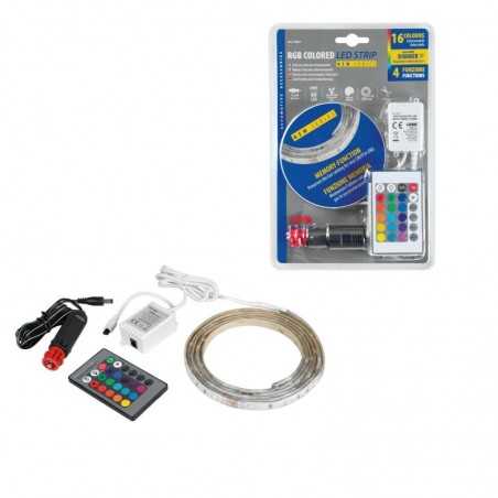 LAMPA Strip of colored lights charge the cigarette lighter 60 LED 12/24V 200 CM LAM73627