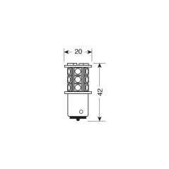LAMPA Lámpara bombilla 3 chips P21W 12 V 18SMD X BA15S LAM57934