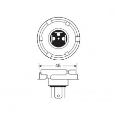 LAMPA Lámpara bombilla homologada R2 12V 40/45W P45T E LAM58000