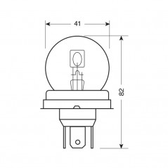 LAMPA Lámpara bombilla homologada R2 12V 40/45W P45T E LAM58000
