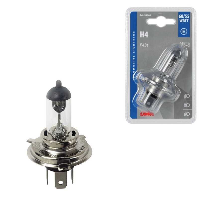 LAMPA Lámpara bombilla homologada H4 12V 60-55W P43T E LAM58040