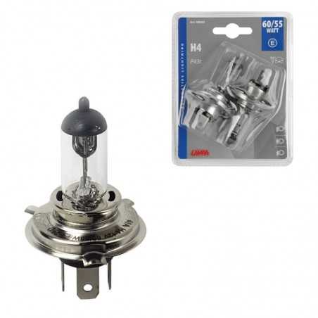 LAMPA Blister 2 lámparas bombillas homologadas H4 12V 60/55W P43T E LAM58043