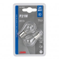 LAMPA Blister 2 lámparas bombillas 1 filamento homologada P21W 12V 21W BA15S E LAM58060