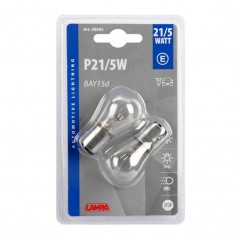 LAMPA Blister 2 lamps bulbs 2 filaments approved P21/5W 12V BA415D E LAM58062