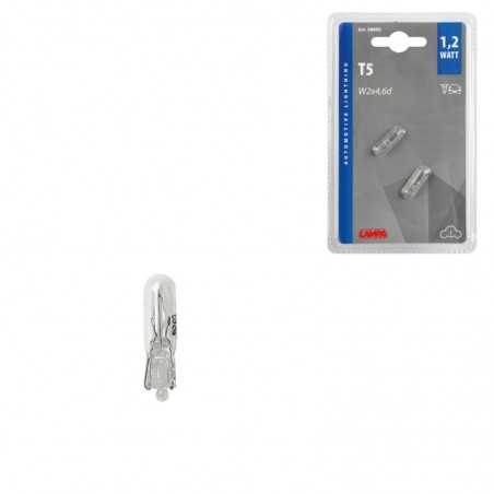 LAMPA Blister 2 lámparas bombillas homologadas T5 12V 1 2W W2X4 6D E LAM58092