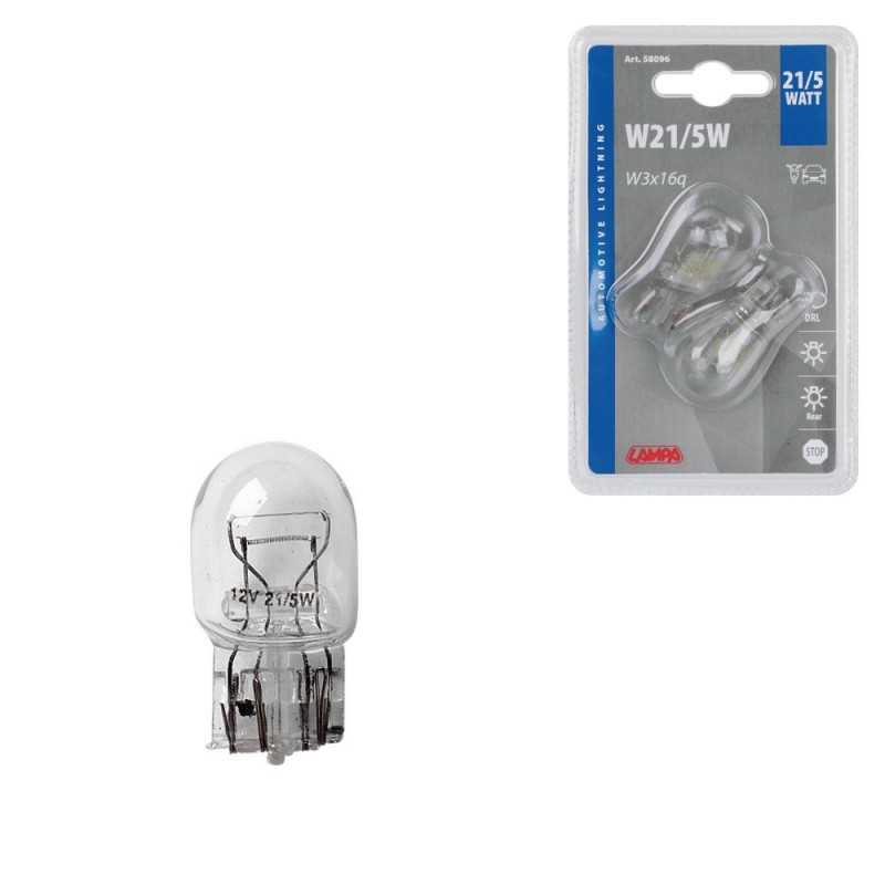 LAMPA Blister 2 lámparas bombillas filamentos homologada W21/5W 12V W3X16Q E LAM58096