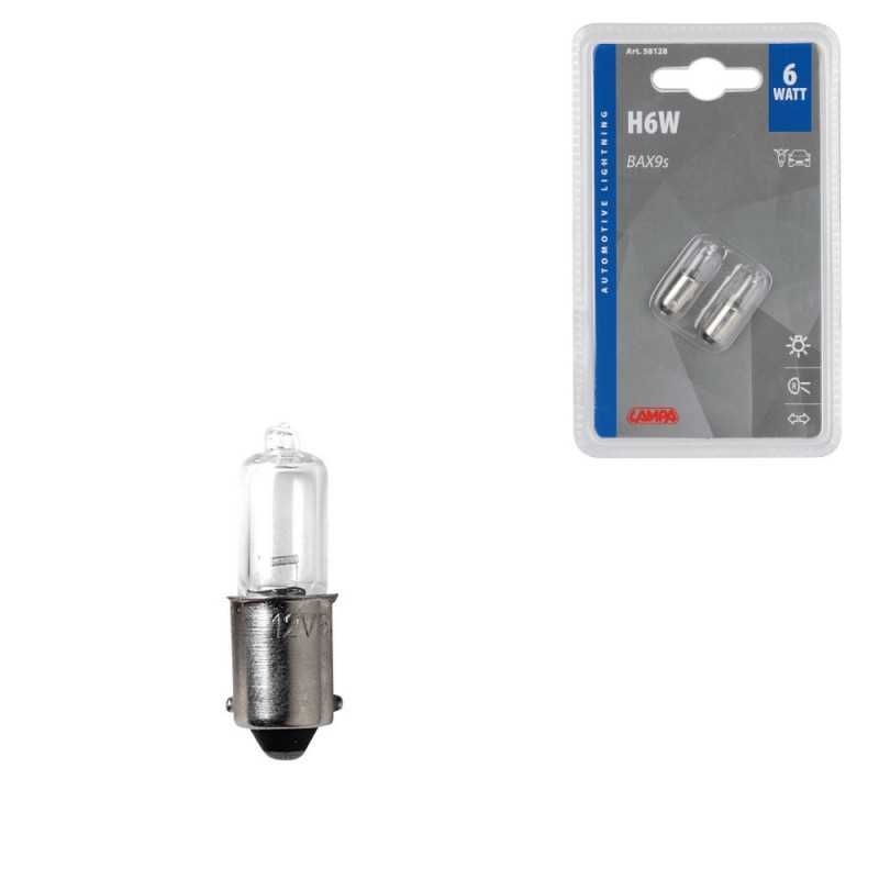 LAMPA Blister 2 lámparas bombillas homologadas H6W 12V 6W BAX9S E LAM58128