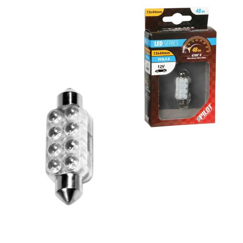 LAMPA LÁMPARA BOMBILLA BLANCA 8 LED MM 12V SV8 5-8 LAM58439