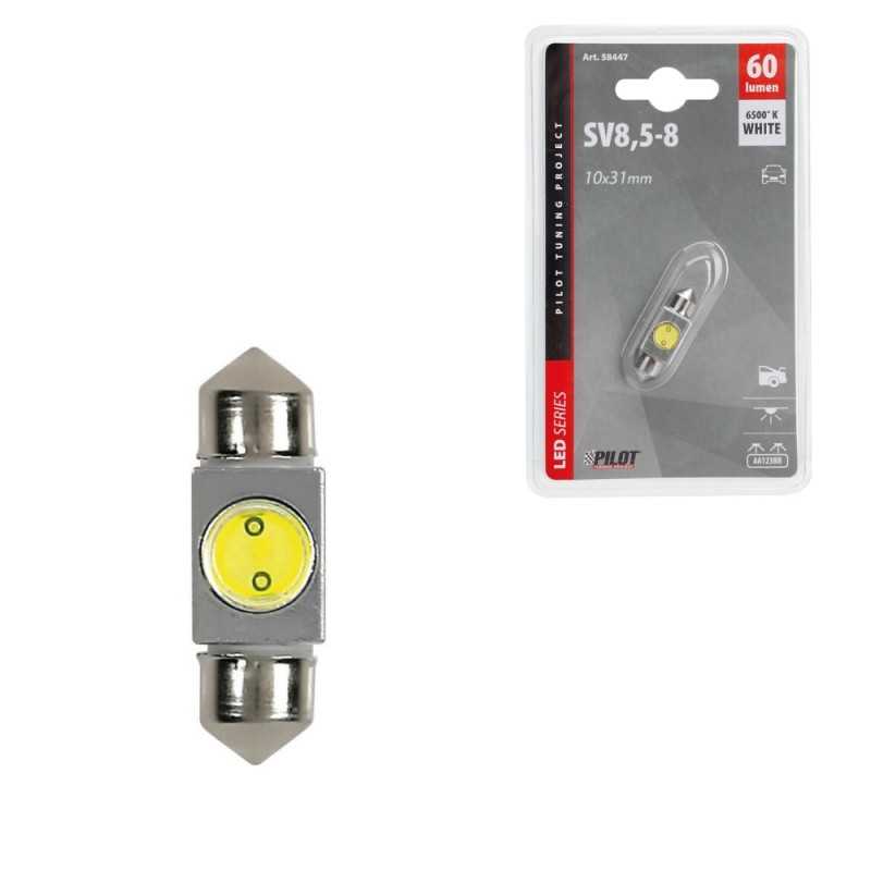 LAMPA Lámpara bombilla 2 chips HYPER LED SILURO 12V 10X31MM 1SMD SV8 5-8 LAM58447