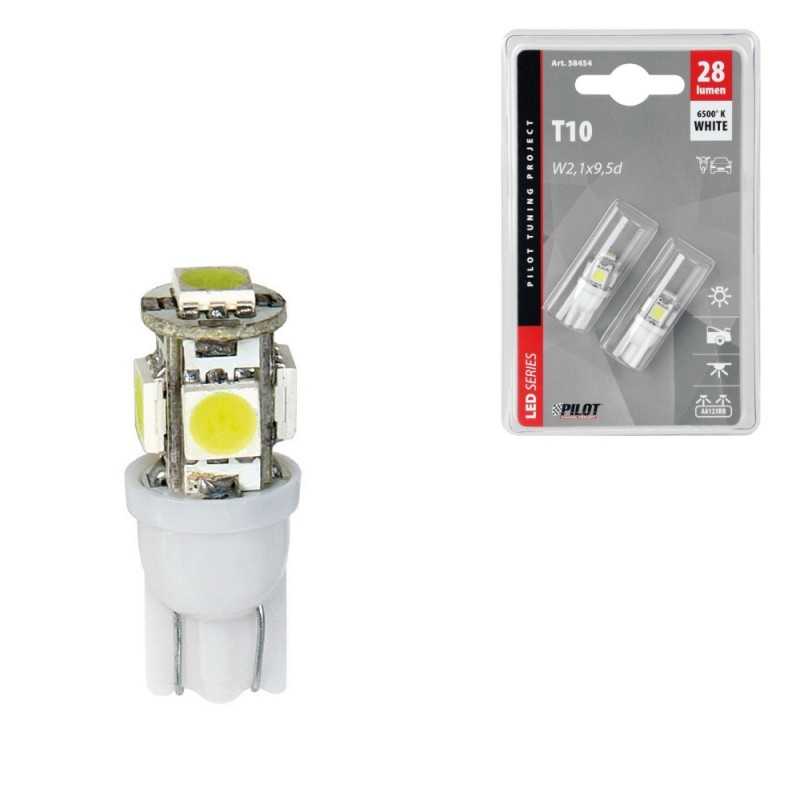 LAMPA Blister 2 lámparas bombillas 3 chips T10 HYPER LED 12V 5 SMD X W2 1X9 LAM58454