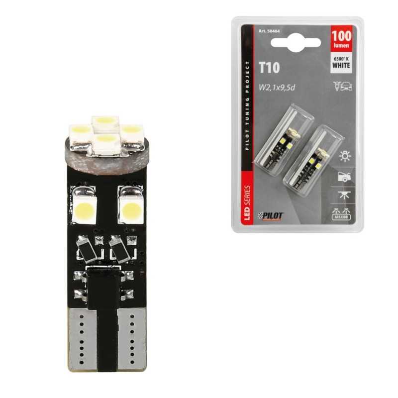 LAMPA Blister 2 lamps bulbs 3 chips HYPER MICRO LED T10 12V 8SMD LAM58464