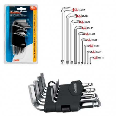 LAMPA Kit 9 hexagonal male allen keys LAM66003