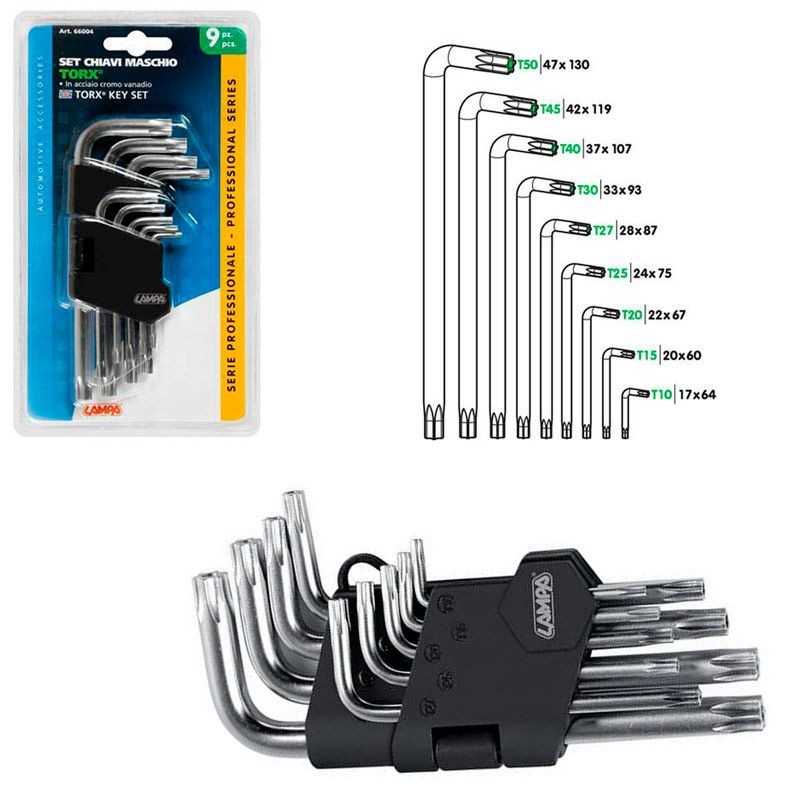 LAMPA Kit 9 llaves torx LAM66004