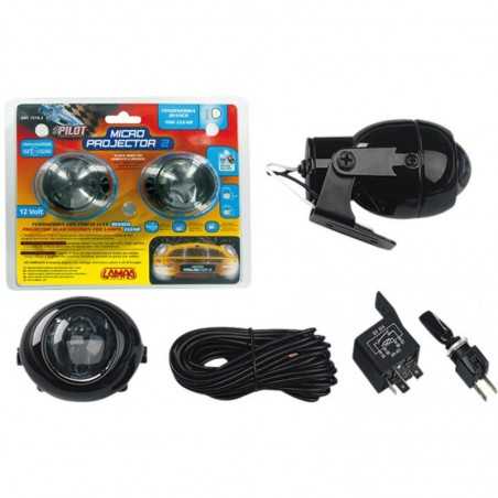 LAMPA Juego faros auxiliares delanteros para coche MICRO PROYECTOR 12V LAM72182