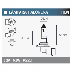 OSRAM Lámpara bombilla 9006 HB4 15047