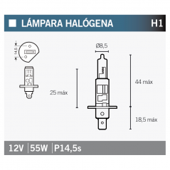 OSRAM Lámpara bombilla 64150 H1 15024