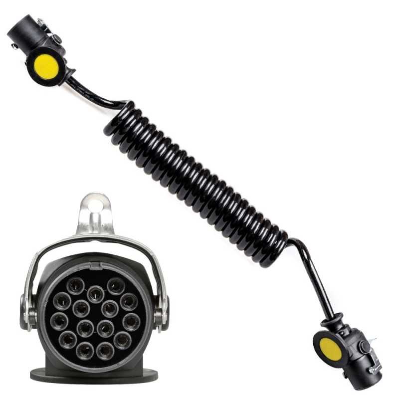 FASEBA Cable poliuretano con enchufe de remolque 15 polos 24V 3.5 M 11155