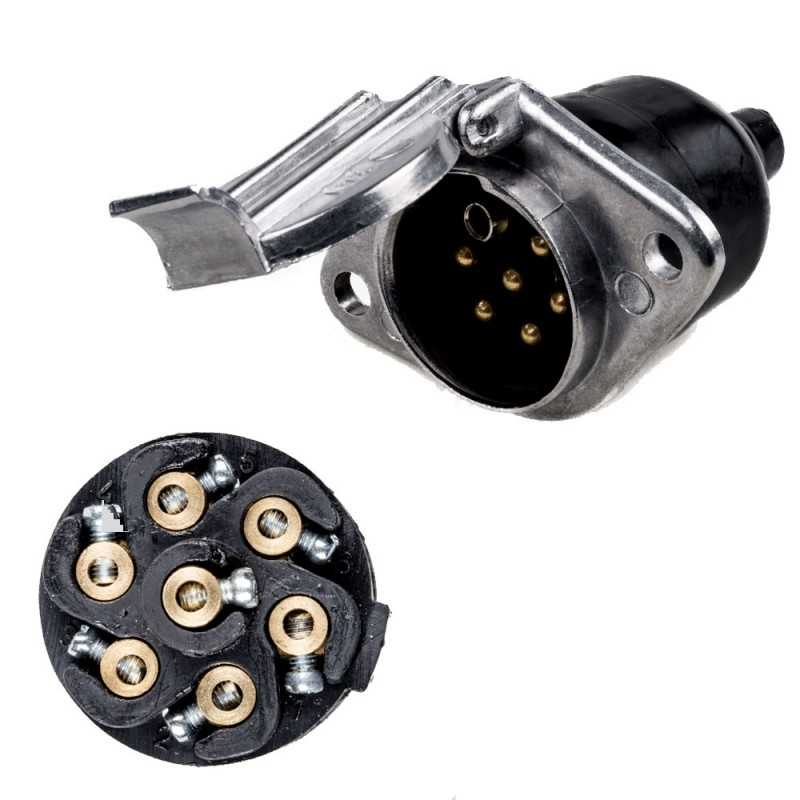 FASEBA Conector enchufe eléctrico remolque metal con tornillos TYPE S 24V 11164