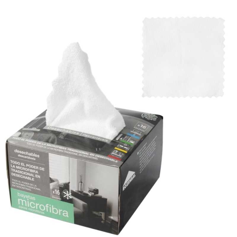 ROZENBAL Caja 16 bayetas microfibra semi-desechables 22X23 CM 18266