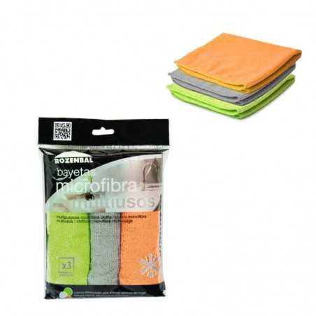 ROZENBAL Pack 3 multipurpose microfiber cloths 32X32 CM 18267