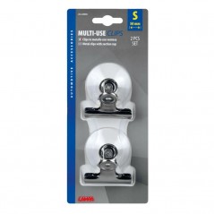 LAMPA Juego clips pinzas metáicas sujetapapeles con ventosa 50 MM LAM65455