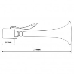 LAMPA Bocina electroneumatica sonido turco para camión 12/24V 8A 110 DB LAM97860