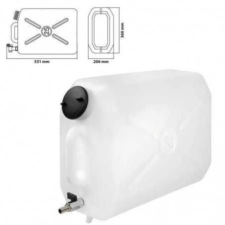 LAMPA Water canister with horizontal metal faucet 25L LAM97869