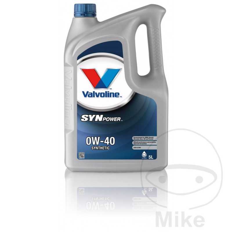 VALVOLINE Aceite de motor sintético para coche 0W40 SYNPOWER 5L 558.01.48