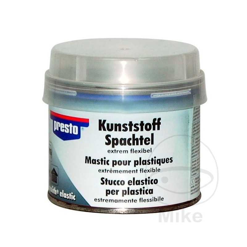 PRESTO Masilla elástica reparadora de plásticos + Endurecedor PRESTOLITH ELASTIC 2K 250 GR 565.12.86