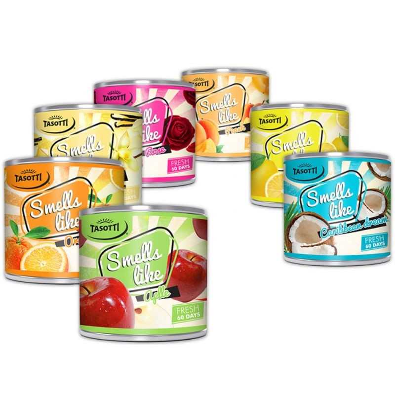 TASOTTI Car air freshener tin assorted scents SMELLS LIKE 02136Z