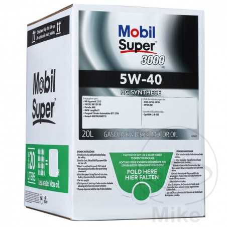 MOBIL synthetic car motor oil SUPER 3000 X1 5W-40 20L - BAG IN BOX SUPER 3000 X1 5W-40 20L - BAG IN BOX 558.47.05