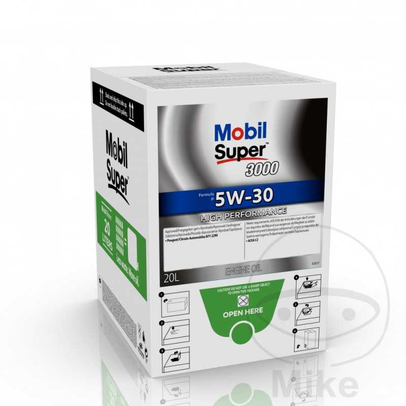 MOBIL synthetic motor oil for car with tap SUPER 3000 FORMULA P 5W-30 20L SUPER 3000 FORMULA P 5W-30 20L 558.47.21