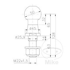 threaded ball 50 MM 
M22 X 1 5 335.00.03