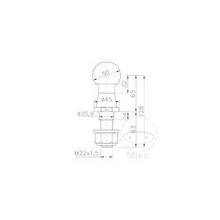 threaded ball 50 MM
M22 X 1 5 335.00.03