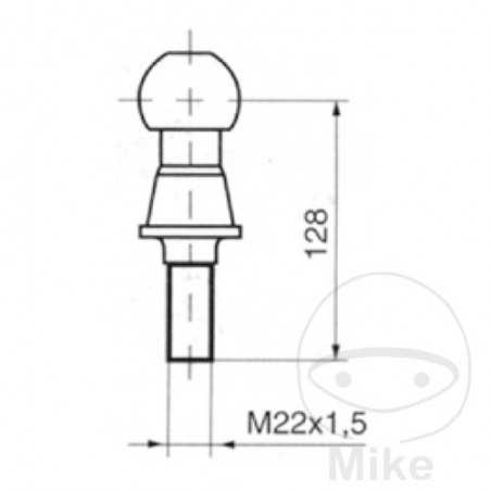threaded ball 50 MM M 20 X 1 5 335.79.28