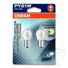 OSRAM Blister 2 lámparas bombilla 12V 21W BAU15S DIADEM CHROME 159.00.00