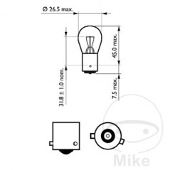 PHILIPS flashing light bulb 12V 21W BAW15S PR21W 159.00.88