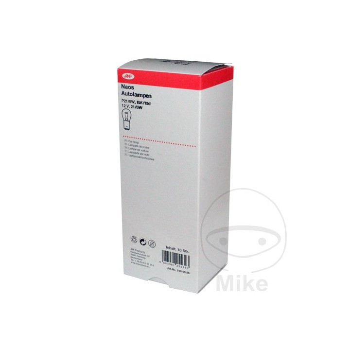 JMP Caja 10 lámparas bombilla intermitente 12V 21/5W BAY15D
 P21/5W NAOS 159.00.95