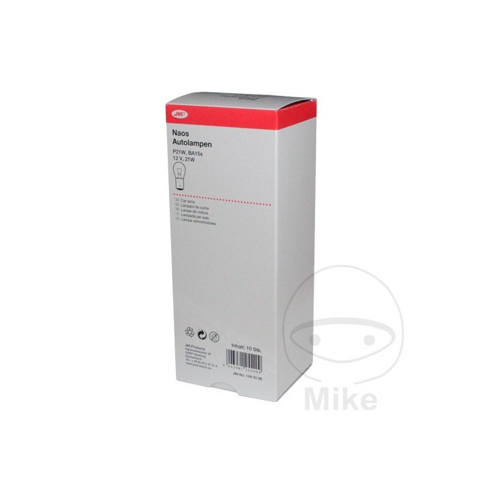 JMP Box of 10 flashing bulb lamps 12V 21W BA15S NAOS 159.00.96