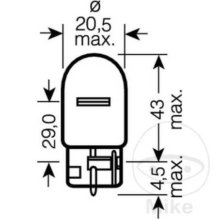 OSRAM glass base bulb 12V 21W W3X16D 
ORIGINAL 159.01.16