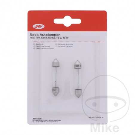 JMP Blister 2 lámparas bombilla para coche 12V 10W SV8.5-8 FEST T 159.01.31