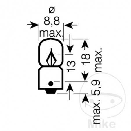 OSRAM LAMP, LIGHT BULB 12V 3W BA9S 159.01.99
