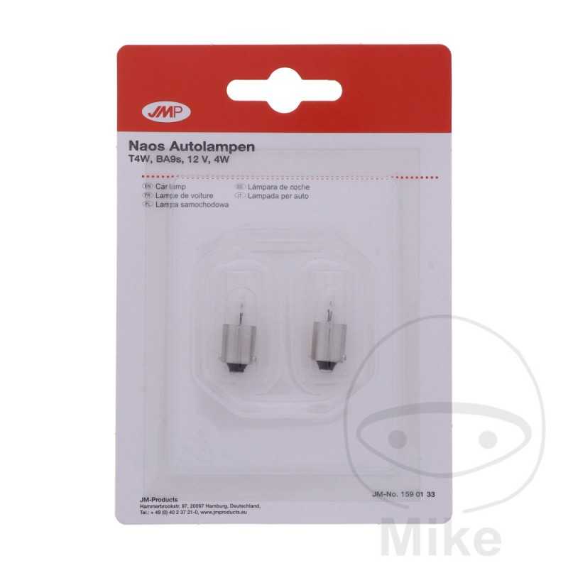 JMP Blister 2 lámparas bombilla 12V 4W BA9S 
T4W NAOS 159.01.33