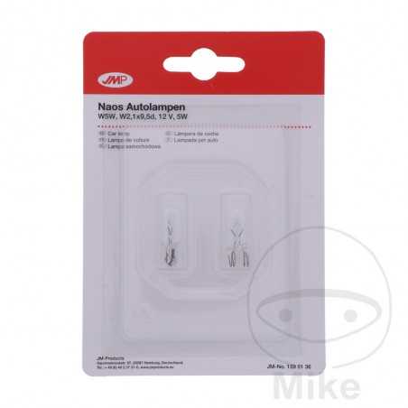 JMP Blister 2 bulb lamps 12V 5W W2.1X9.5D 
W5W NAOS 159.01.36