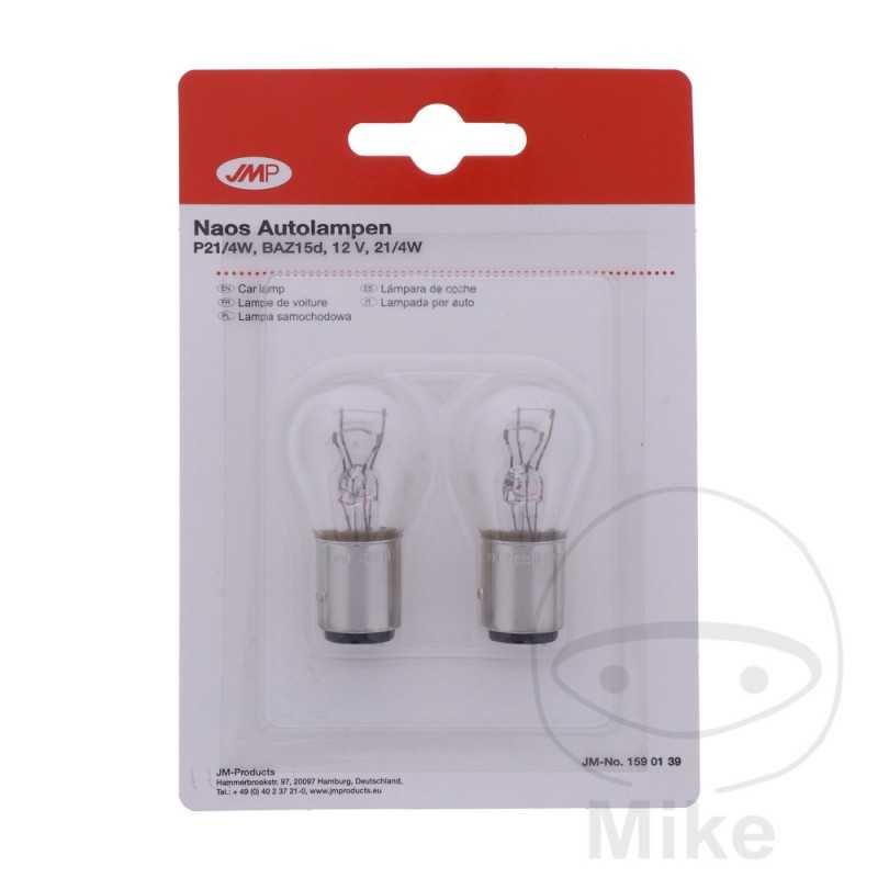 JMP Blister 2 lámparas bombilla para coche 12V 21/4W BAZ15D NAOS 159.01.39